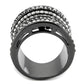 MALO2967 - Ruthenium Brass Ring with Top Grade Crystal  in Black Diamond