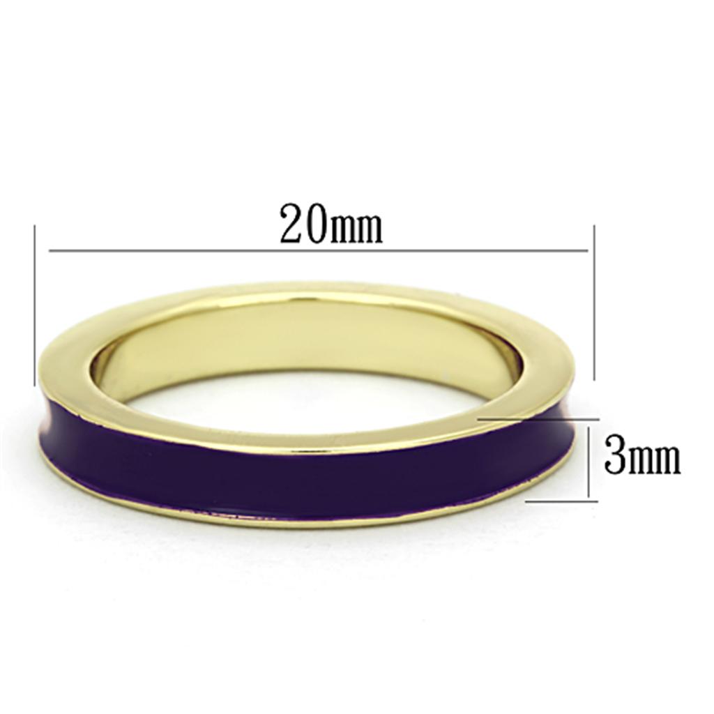 MALO2969 Gold Brass Ring with Epoxy in Amethyst