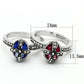 MALO2997 - Rhodium Brass Ring with Synthetic Synthetic Glass in Multi Color