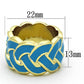 MALO3010 - Gold Brass Ring with Epoxy  in Sea Blue