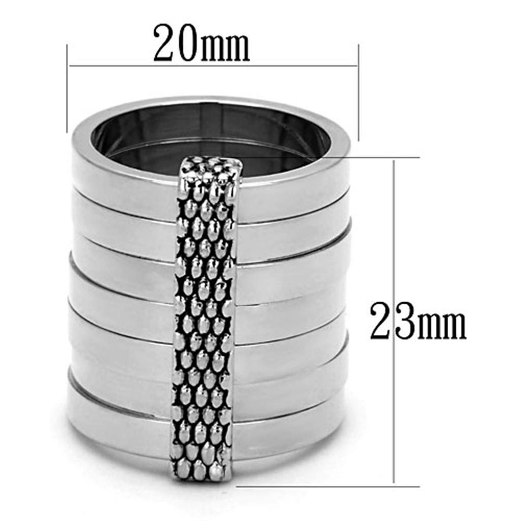 MALO3014 - Rhodium Brass Ring with Epoxy  in Jet