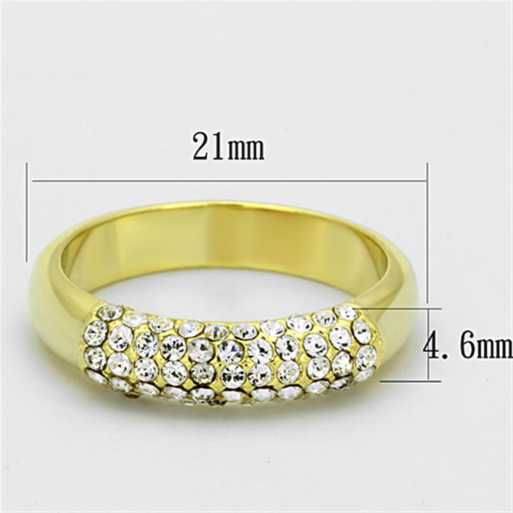 MALO3062 - Gold Brass Ring with Top Grade Crystal  in Clear