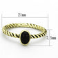 MALO3063 - Gold Brass Ring with Synthetic Onyx in Jet
