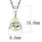 MALO311 - Rhodium Brass Chain Pendant with AAA Grade CZ  in Citrine Yellow