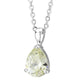 MALO311 - Rhodium Brass Chain Pendant with AAA Grade CZ  in Citrine Yellow