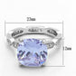 MALO3195 Rhodium Brass Ring with AAA Grade CZ in Light Amethyst