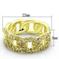 MALO3215 - Gold Brass Ring with Top Grade Crystal  in Light Smoked