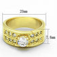 MALO3218 - Gold Brass Ring with AAA Grade CZ  in Clear