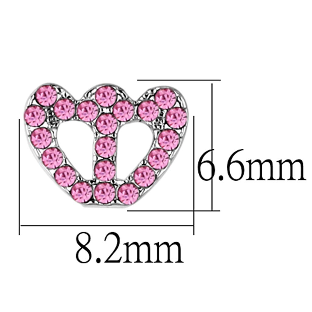 MALO3231 - Rhodium Brass Earrings with Top Grade Crystal  in Rose