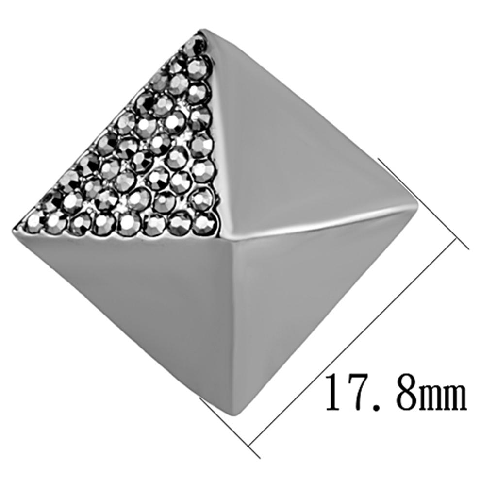 MALO3283 - Ruthenium Brass Earrings with Top Grade Crystal  in Hematite