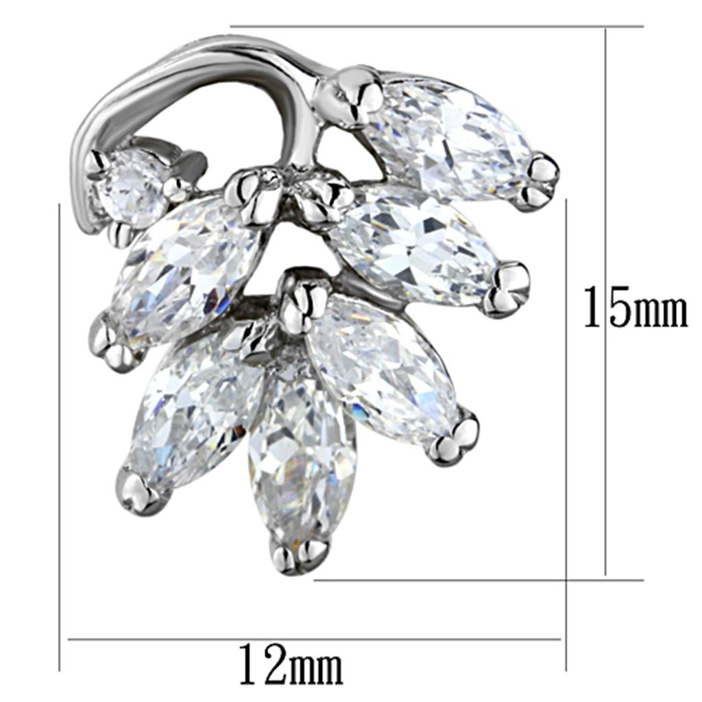 MALO3291 - Rhodium Brass Jewelry Sets with AAA Grade CZ  in Clear