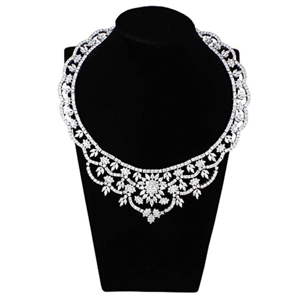 MALO3291 - Rhodium Brass Jewelry Sets with AAA Grade CZ  in Clear