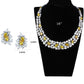 MALO3293 Rhodium Brass Jewelry Sets with AAA Grade CZ in Topaz