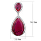 MALO3296 - Rhodium Brass Earrings with AAA Grade CZ  in Ruby