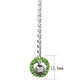 MALO3330 - High polished (no plating) Stainless Steel Necklace with Top Grade Crystal  in Peridot