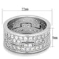 MALO3348 - Rhodium Brass Ring with AAA Grade CZ  in Clear
