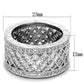 MALO3350 - Rhodium Brass Ring with AAA Grade CZ  in Clear