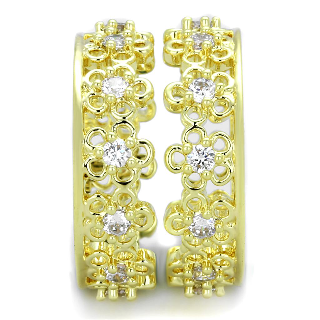 MALO3363 - Gold Brass Ring with AAA Grade CZ  in Clear