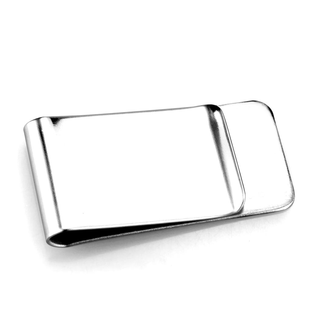 MALO3380 - High polished (no plating) Stainless Steel Money clip with No Stone