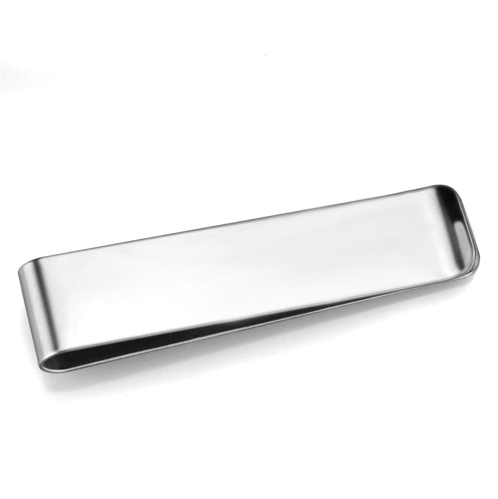 MALO3384 - High polished (no plating) Stainless Steel Money clip with No Stone