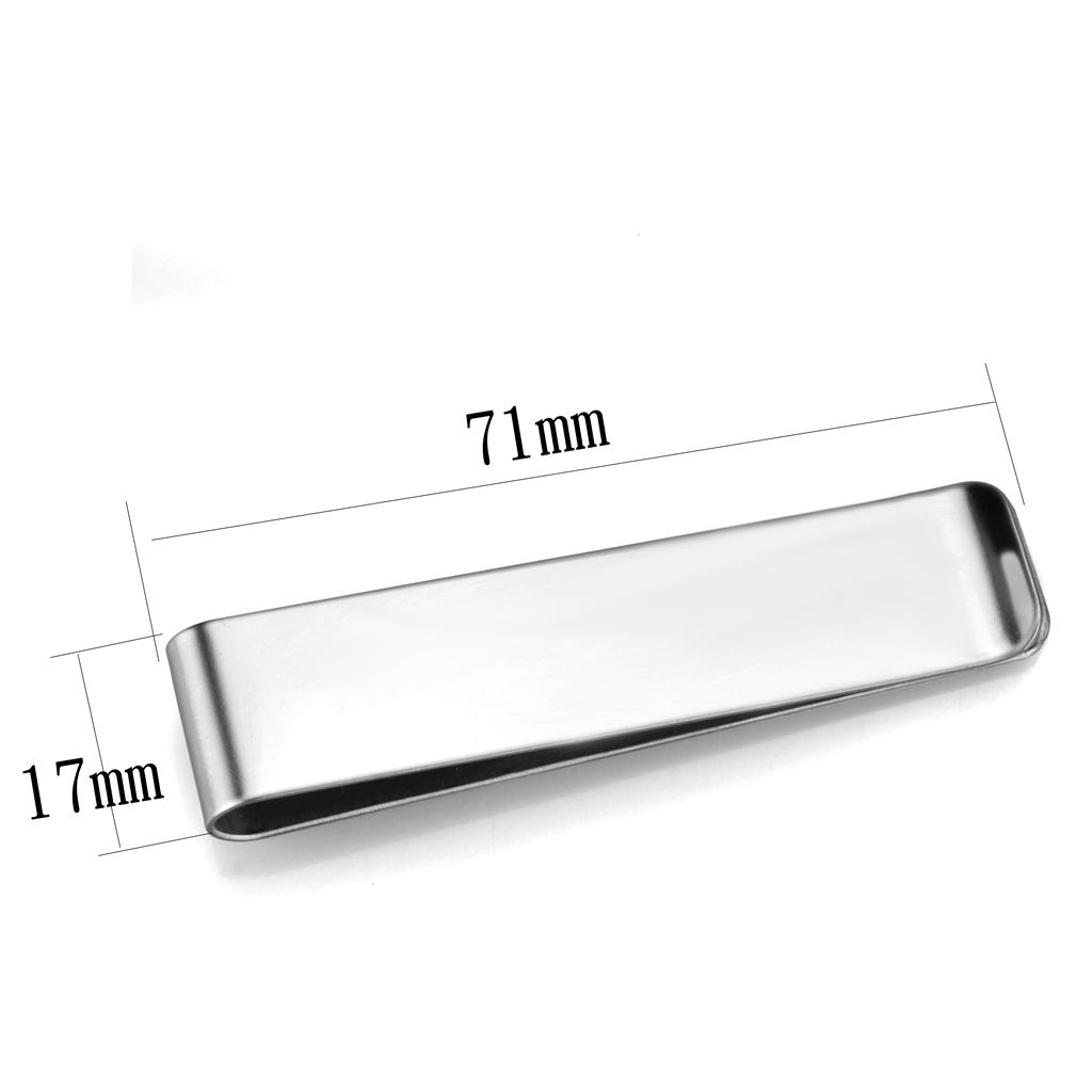 MALO3384 - High polished (no plating) Stainless Steel Money clip with No Stone