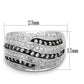 MALO3400 - Rhodium + Ruthenium Brass Ring with AAA Grade CZ  in Clear