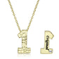 MALO3460 - Flash Gold Brass Chain Pendant with Top Grade Crystal  in Clear
