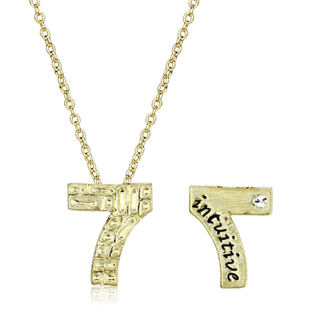 MALO3464 - Flash Gold Brass Chain Pendant with Top Grade Crystal  in Clear