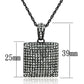 MALO3471 - TIN Cobalt Black Brass Chain Pendant with Top Grade Crystal  in Black Diamond