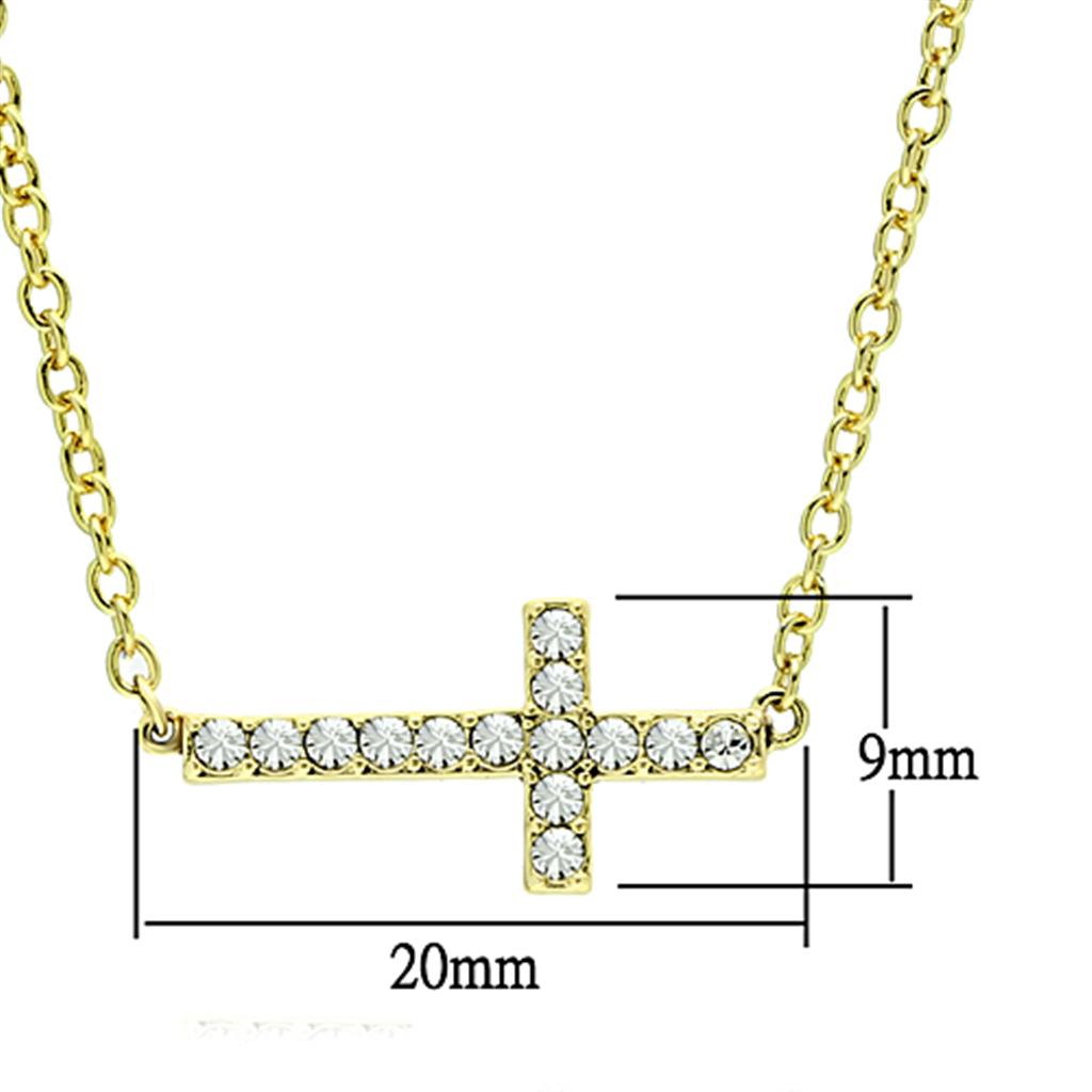 MALO3477 - Flash Gold Brass Chain Pendant with Top Grade Crystal  in Clear