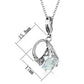 MALO3491 - Rhodium Brass Pendant with AAA Grade CZ  in Clear