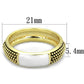 MALO3548 - Gold Brass Ring with Epoxy  in White