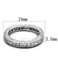 MALO3558 - Rhodium Brass Ring with AAA Grade CZ  in Clear