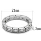 MALO3559 - Rhodium Brass Ring with AAA Grade CZ  in Clear