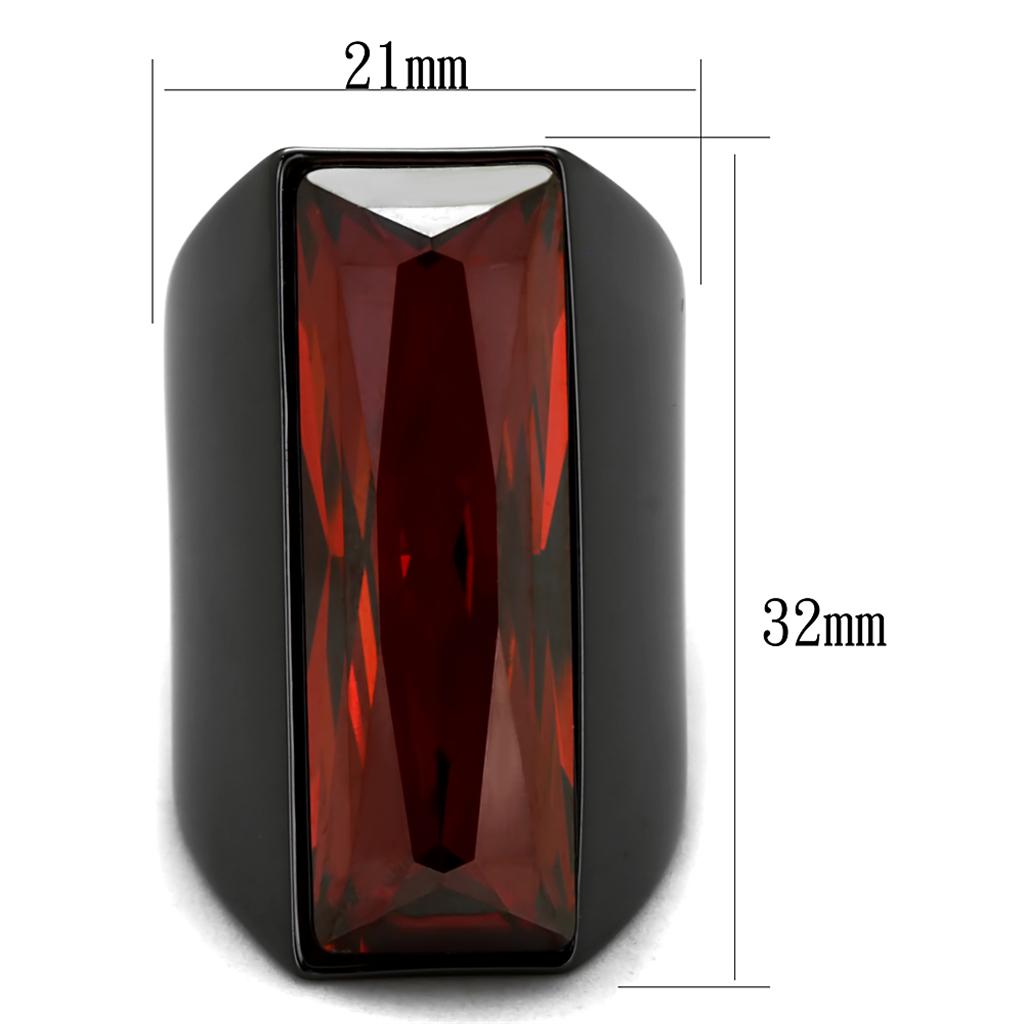 MALO3592 - TIN Cobalt Black Brass Ring with Top Grade Crystal  in Siam