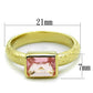 MALO3638 - Gold Brass Ring with Synthetic Synthetic Glass in Rose
