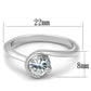 MALO3639 - Rhodium Brass Ring with AAA Grade CZ  in Clear