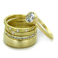 MALO3645 - Gold & Brush Brass Ring with AAA Grade CZ  in Clear