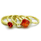 MALO3649 - Gold Brass Ring with AAA Grade CZ  in Orange