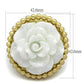 MALO3660 - Gold & Brush Brass Ring with Synthetic Synthetic Stone in White