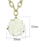 MALO3661 - Gold & Brush Brass Necklace with Synthetic Synthetic Stone in White