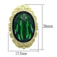 MALO3668 - Gold & Brush Brass Earrings with Synthetic Synthetic Stone in Emerald