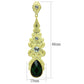 MALO3669 - Gold & Brush Brass Earrings with Synthetic Synthetic Glass in Emerald