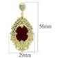 MALO3673 - Gold & Brush Brass Earrings with Synthetic Synthetic Glass in Siam