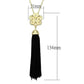 MALO3678 - Gold & Brush Brass Chain Pendant with Top Grade Crystal  in Clear