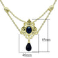MALO3681 - Gold & Brush Brass Chain Pendant with Synthetic Synthetic Glass in Montana