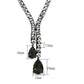 MALO3690 - Ruthenium Brass Necklace with Synthetic Synthetic Glass in Black Diamond
