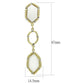 MALO3692 - Gold & Brush Brass Earrings with Synthetic Synthetic Stone in Clear