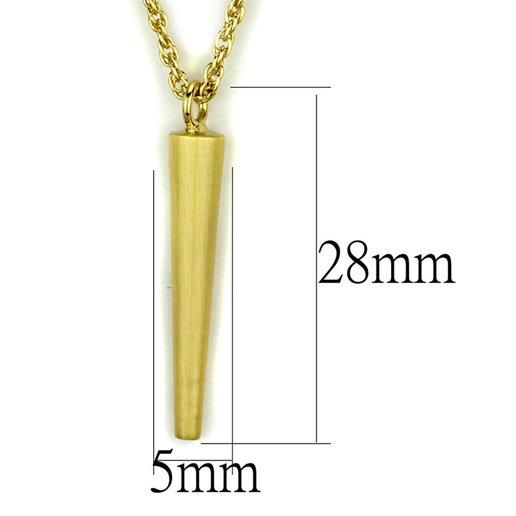 MALO3710 - Gold & Brush Brass Chain Pendant with No Stone