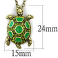 MALO3718 - Antique Copper Brass Chain Pendant with Top Grade Crystal  in Olivine color